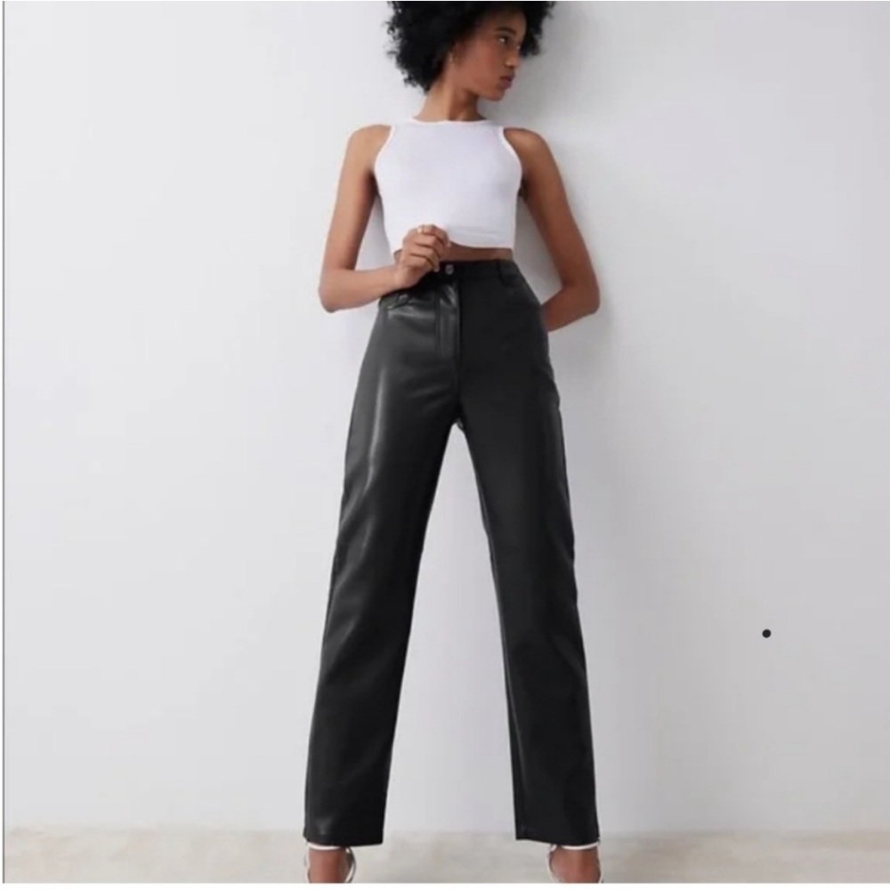 WILFRED ARITZIA THE MELINA FAUX BLACK LEATHER HIGH WAIST GREAT COND SIZE 2